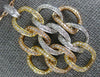 ESTATE LARGE 1.01CT DIAMOND 18KT TRI COLOR GOLD MULTI LINK LOVE KNOT FUN PENDANT
