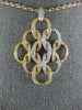ESTATE LARGE 1.01CT DIAMOND 18KT TRI COLOR GOLD MULTI LINK LOVE KNOT FUN PENDANT