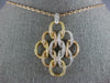 ESTATE LARGE 1.01CT DIAMOND 18KT TRI COLOR GOLD MULTI LINK LOVE KNOT FUN PENDANT