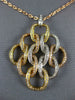 ESTATE LARGE 1.01CT DIAMOND 18KT TRI COLOR GOLD MULTI LINK LOVE KNOT FUN PENDANT