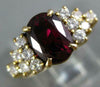 LARGE 3.0CT DIAMOND & AAA RUBY 14KT YELLOW GOLD 3D OVAL & ROUND ENGAGEMENT RING