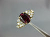 LARGE 3.0CT DIAMOND & AAA RUBY 14KT YELLOW GOLD 3D OVAL & ROUND ENGAGEMENT RING