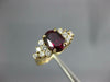 LARGE 3.0CT DIAMOND & AAA RUBY 14KT YELLOW GOLD 3D OVAL & ROUND ENGAGEMENT RING