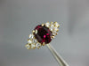 LARGE 3.0CT DIAMOND & AAA RUBY 14KT YELLOW GOLD 3D OVAL & ROUND ENGAGEMENT RING