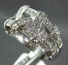 ESTATE WIDE .40CT DIAMOND 14KT WHITE GOLD 3D MULTI ROW ROPE FUN RING