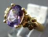 ESTATE 1.04CT DIAMOND & AAA AMETHYST 14KT YELLOW GOLD 3D BUTTERFLY FLOWER RING