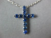 ESTATE 1.33CT AAA SAPPHIRE 18KT WHITE GOLD 3D CLASSIC CROSS PENDANT