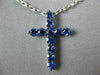 ESTATE 1.33CT AAA SAPPHIRE 18KT WHITE GOLD 3D CLASSIC CROSS PENDANT