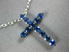 ESTATE 1.33CT AAA SAPPHIRE 18KT WHITE GOLD 3D CLASSIC CROSS PENDANT
