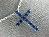 ESTATE 1.33CT AAA SAPPHIRE 18KT WHITE GOLD 3D CLASSIC CROSS PENDANT