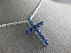 ESTATE 1.33CT AAA SAPPHIRE 18KT WHITE GOLD 3D CLASSIC CROSS PENDANT