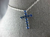 ESTATE 1.33CT AAA SAPPHIRE 18KT WHITE GOLD 3D CLASSIC CROSS PENDANT