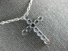 ESTATE 1.33CT AAA SAPPHIRE 18KT WHITE GOLD 3D CLASSIC CROSS PENDANT