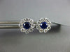 ESTATE .80CT DIAMOND & AAA SAPPHIRE 18KT WHITE GOLD FLOWER CLUSTER STUD EARRINGS