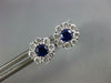 ESTATE .80CT DIAMOND & AAA SAPPHIRE 18KT WHITE GOLD FLOWER CLUSTER STUD EARRINGS