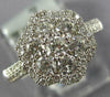 ESTATE WIDE .97CT DIAMOND 18KT WHITE GOLD 3D CLUSTER FLOWER HALO FILIGREE RING