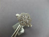 ESTATE WIDE .97CT DIAMOND 18KT WHITE GOLD 3D CLUSTER FLOWER HALO FILIGREE RING