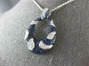 ESTATE LARGE 2.79CT DIAMOND & AAA SAPPHIRE 18KT WHITE GOLD OVAL CLUSTER PENDANT