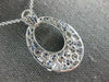 ESTATE LARGE 2.79CT DIAMOND & AAA SAPPHIRE 18KT WHITE GOLD OVAL CLUSTER PENDANT