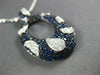 ESTATE LARGE 2.79CT DIAMOND & AAA SAPPHIRE 18KT WHITE GOLD OVAL CLUSTER PENDANT