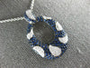 ESTATE LARGE 2.79CT DIAMOND & AAA SAPPHIRE 18KT WHITE GOLD OVAL CLUSTER PENDANT