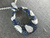 ESTATE LARGE 2.79CT DIAMOND & AAA SAPPHIRE 18KT WHITE GOLD OVAL CLUSTER PENDANT
