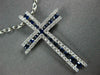 LARGE .66CT DIAMOND & AAA SAPPHIRE 18KT WHITE GOLD CLASSIC ETOILE CROSS PENDANT