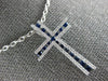 LARGE .66CT DIAMOND & AAA SAPPHIRE 18KT WHITE GOLD CLASSIC ETOILE CROSS PENDANT