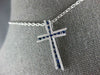 LARGE .66CT DIAMOND & AAA SAPPHIRE 18KT WHITE GOLD CLASSIC ETOILE CROSS PENDANT