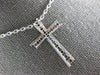 LARGE .66CT DIAMOND & AAA SAPPHIRE 18KT WHITE GOLD CLASSIC ETOILE CROSS PENDANT