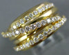 LARGE 1.52CT DIAMOND 18KT YELLOW GOLD 3D MULTI ROW CRISS CROSS ANNIVERSARY RING