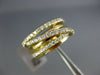 LARGE 1.52CT DIAMOND 18KT YELLOW GOLD 3D MULTI ROW CRISS CROSS ANNIVERSARY RING