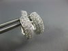 ESTATE WIDE .71CT DIAMOND 18KT WHITE GOLD 3D MULTI ROW PAVE HUGGIE HOOP EARRINGS