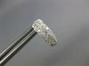 ESTATE WIDE .71CT DIAMOND 18KT WHITE GOLD 3D MULTI ROW PAVE HUGGIE HOOP EARRINGS
