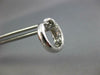 ESTATE WIDE .71CT DIAMOND 18KT WHITE GOLD 3D MULTI ROW PAVE HUGGIE HOOP EARRINGS