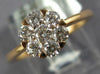 WIDE .60CT DIAMOND 18KT ROSE GOLD 3D CLASSIC CLUSTER FLOWER SNOWFLAKE RING