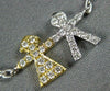 ESTATE .28CT DIAMOND 18KT WHITE & YELLOW GOLD 3D BABY BOY & GIRL FUN NECKLACE