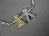 ESTATE .28CT DIAMOND 18KT WHITE & YELLOW GOLD 3D BABY BOY & GIRL FUN NECKLACE