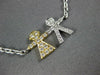 ESTATE .28CT DIAMOND 18KT WHITE & YELLOW GOLD 3D BABY BOY & GIRL FUN NECKLACE