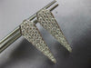 ESTATE .75CT DIAMOND 18KT WHITE GOLD 3D PAVE ELONGATED PENTAGON HANGING EARRINGS