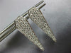 ESTATE .75CT DIAMOND 18KT WHITE GOLD 3D PAVE ELONGATED PENTAGON HANGING EARRINGS