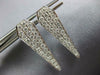 ESTATE .75CT DIAMOND 18KT WHITE GOLD 3D PAVE ELONGATED PENTAGON HANGING EARRINGS