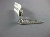 ESTATE .75CT DIAMOND 18KT WHITE GOLD 3D PAVE ELONGATED PENTAGON HANGING EARRINGS