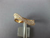 ESTATE .39CT DIAMOND 18KT ROSE GOLD 3D MULTI ROW WAVE FRIENDSHIP FUN RING