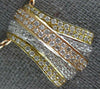 LARGE 1.03CT DIAMOND 18KT TRI COLOR GOLD 3D MULTI ROW CRISS CROSS SLIDE PENDANT