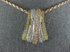 LARGE 1.03CT DIAMOND 18KT TRI COLOR GOLD 3D MULTI ROW CRISS CROSS SLIDE PENDANT