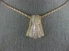 LARGE 1.03CT DIAMOND 18KT TRI COLOR GOLD 3D MULTI ROW CRISS CROSS SLIDE PENDANT