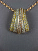 LARGE 1.03CT DIAMOND 18KT TRI COLOR GOLD 3D MULTI ROW CRISS CROSS SLIDE PENDANT