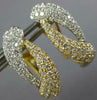 1.11CT DIAMOND 18K 2 TONE GOLD 3D MULTI ROW CRISS CROSS CLIP ON HANGING EARRINGS