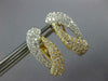 1.11CT DIAMOND 18K 2 TONE GOLD 3D MULTI ROW CRISS CROSS CLIP ON HANGING EARRINGS
